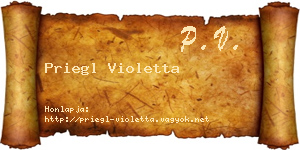 Priegl Violetta névjegykártya